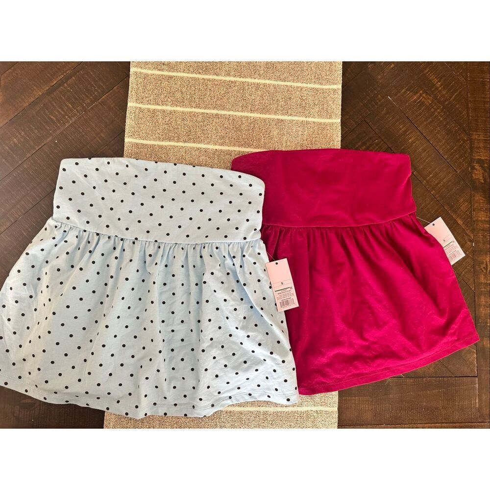 🌸 Wild Fable Size Small Strapless Tube Top Set Pink Blue Polka Dot Size Small Ne